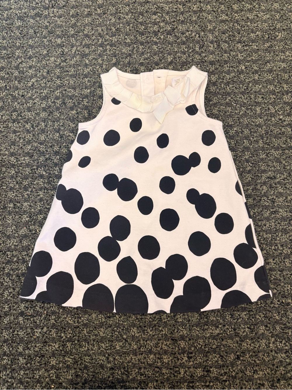 Janie and Jack Black & White Polka Dot Swing Dress Girls 3-6 Months